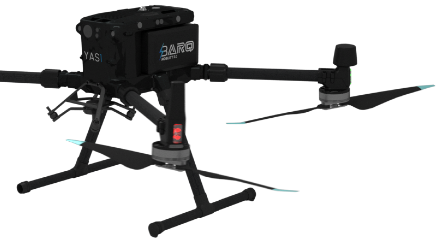 Drone with red lights